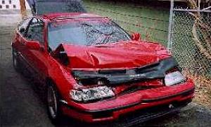 Honda CRX crash.